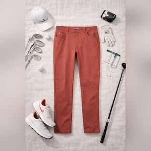 Peter Millar Crown Sport 5 Pocket Coral Golf Pants. Mens 36/32